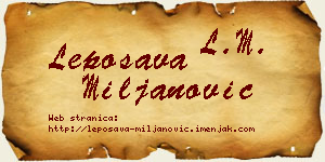 Leposava Miljanović vizit kartica